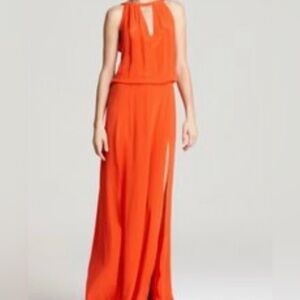 Alexis Catrina Silk Maxi Gown with Keyhole Neckline and Open Back